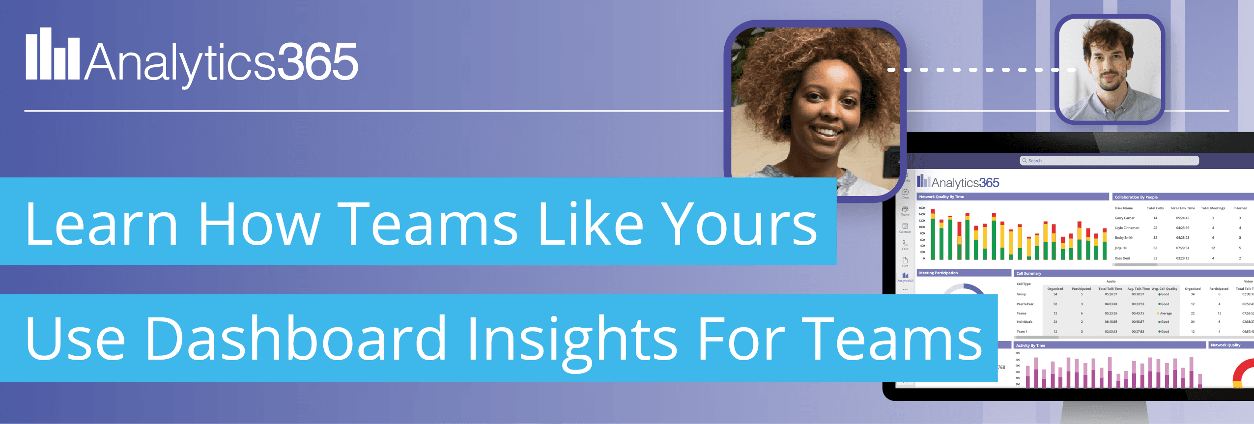 Learn how teams like yours use dashboard insights for Teams with Analytics 365